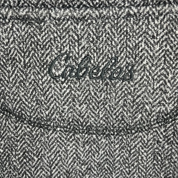 Cabela's Men's L Classic Gray Herringbone 1/4 Zip Fleece Casual Outdoors Golf - Picture 7 of 11